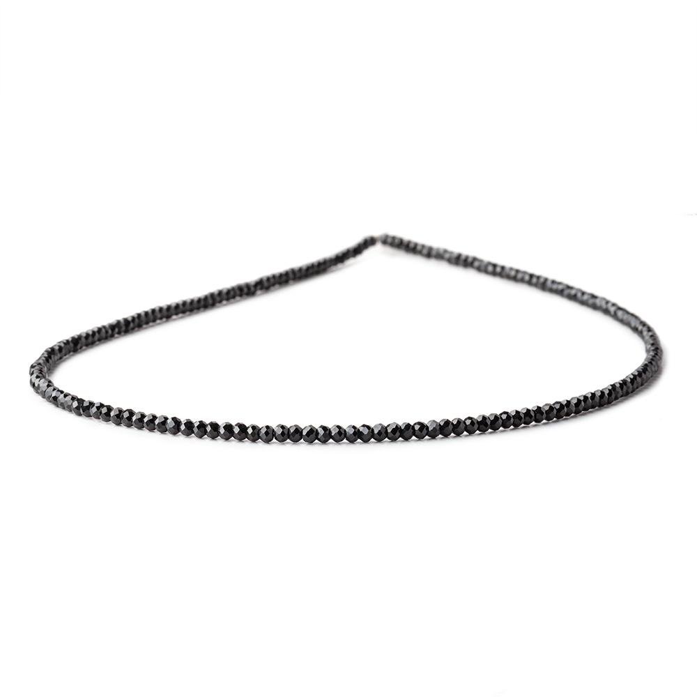 2mm Black Spinel Micro Faceted Rondelle Beads 12.5 inch 178 pieces AAA (ONLINE ORDER ONLY)