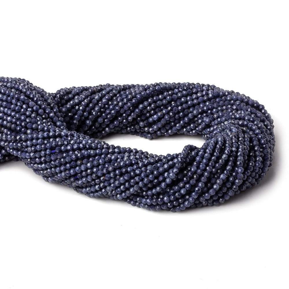 2mm Blue Sapphire micro faceted round beads 12.5 inch 150 pieces AA (ONLINE ORDER ONLY)