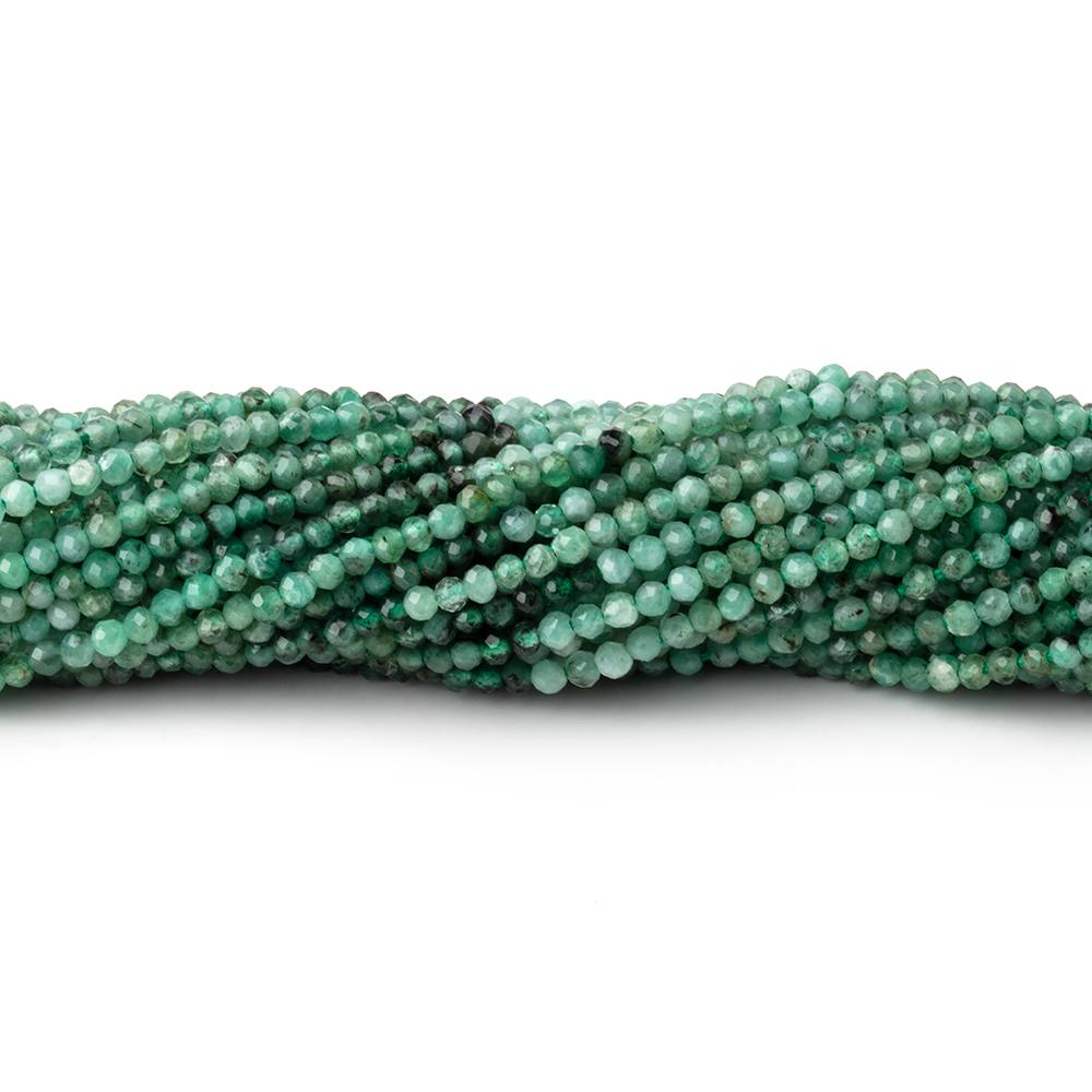 2mm Brazilian Emerald Micro Faceted Round Beads 13 inch 190 pieces (ONLINE ORDER ONLY)
