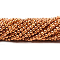 2mm Bright Copper plain round Beads 8 inch 104 pieces (ONLINE ORDER ONLY)
