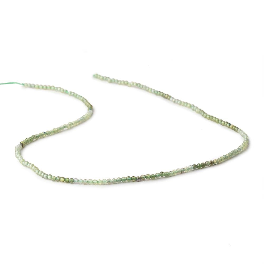 2mm Green Sapphire Micro Faceted Round Beads 12.5 inch 180 pieces (ONLINE ORDER ONLY)