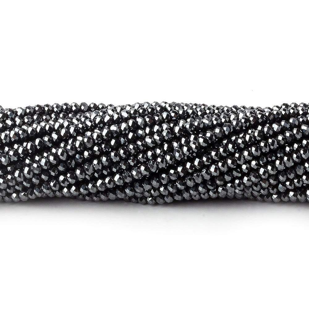2.3mm Hematite Micro Faceted Rondelle Beads 13 inch 200 pieces (ONLINE ORDER ONLY)