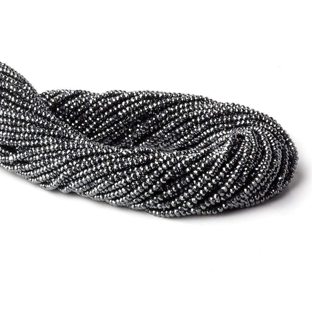2.3mm Hematite Micro Faceted Rondelle Beads 13 inch 200 pieces (ONLINE ORDER ONLY)