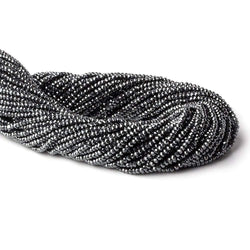 2.3mm Hematite Micro Faceted Rondelle Beads 13 inch 200 pieces (ONLINE ORDER ONLY)