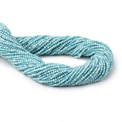 2mm Larimar micro faceted round beads 12.5 inch 180 pieces (ONLINE ORDER ONLY)