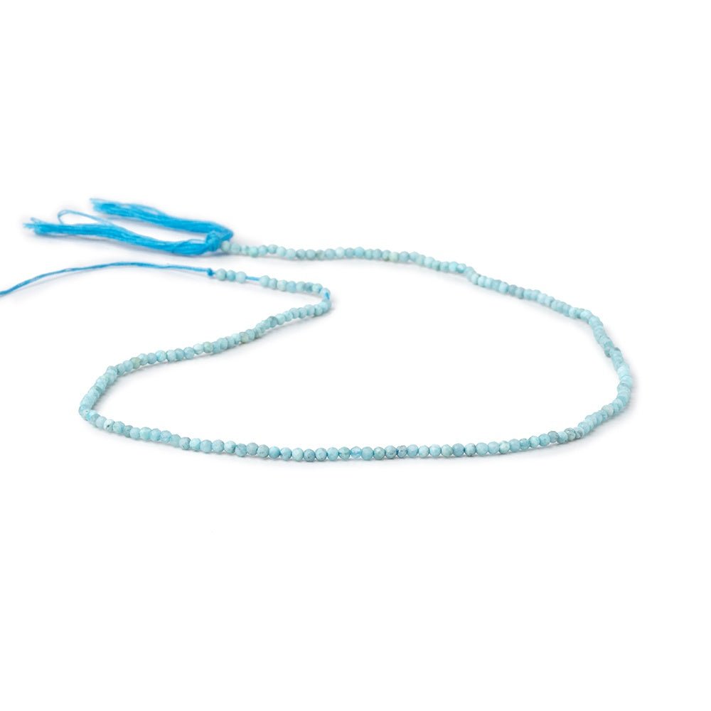 2mm Larimar micro faceted round beads 12.5 inch 180 pieces (ONLINE ORDER ONLY)