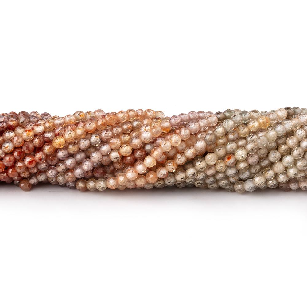 2mm Multi Color Zircon Micro Faceted Round Beads 12.5 inch 164 pieces AA (ONLINE ORDER ONLY)
