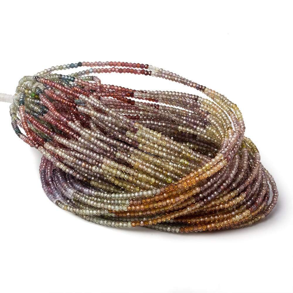2mm Multi Gemstone micro faceted rondelle beads 17 inch 285 pieces AAA (ONLINE ORDER ONLY)