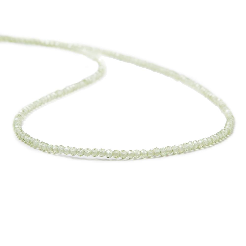 2mm Peridot Micro Faceted Rondelle Beads 18 inch 280 pieces (ONLINE ORDER ONLY)