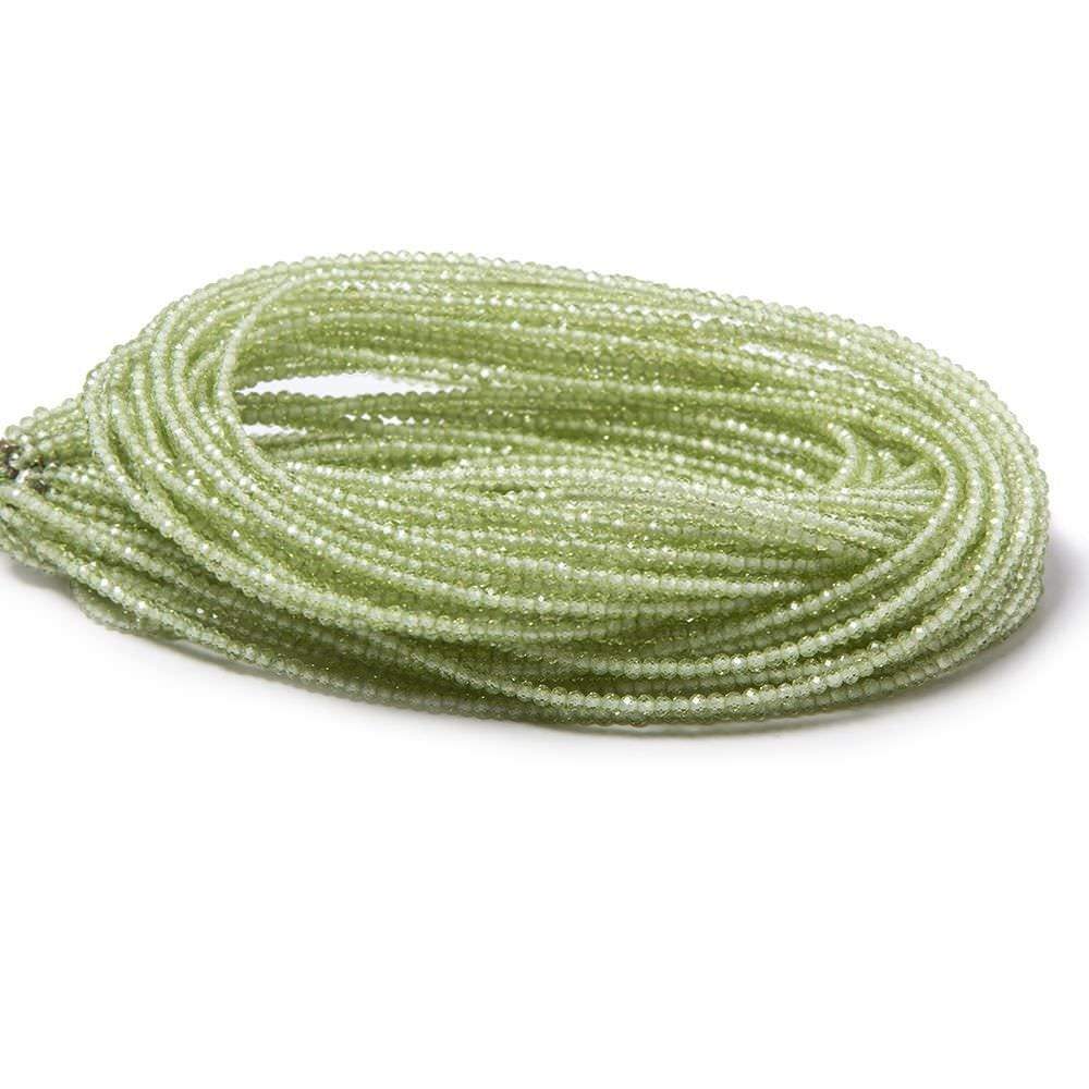 2mm Peridot Micro Faceted Rondelle Beads 18 inch 280 pieces (ONLINE ORDER ONLY)