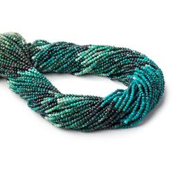 2mm Shaded Chrysocolla Micro Faceted Round Beads 12.5 inch 180 pieces