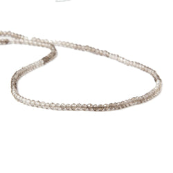 2mm Shaded Smoky Quartz micro-faceted rounds 13 inch 175 beads AAA (ONLINE ORDER ONLY)