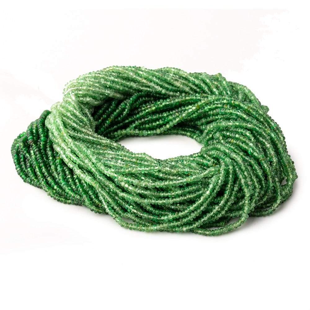 2mm Shaded Tsavorite Garnet Plain Rondelle Beads 18 inch 375 pieces (ONLINE ORDER ONLY)
