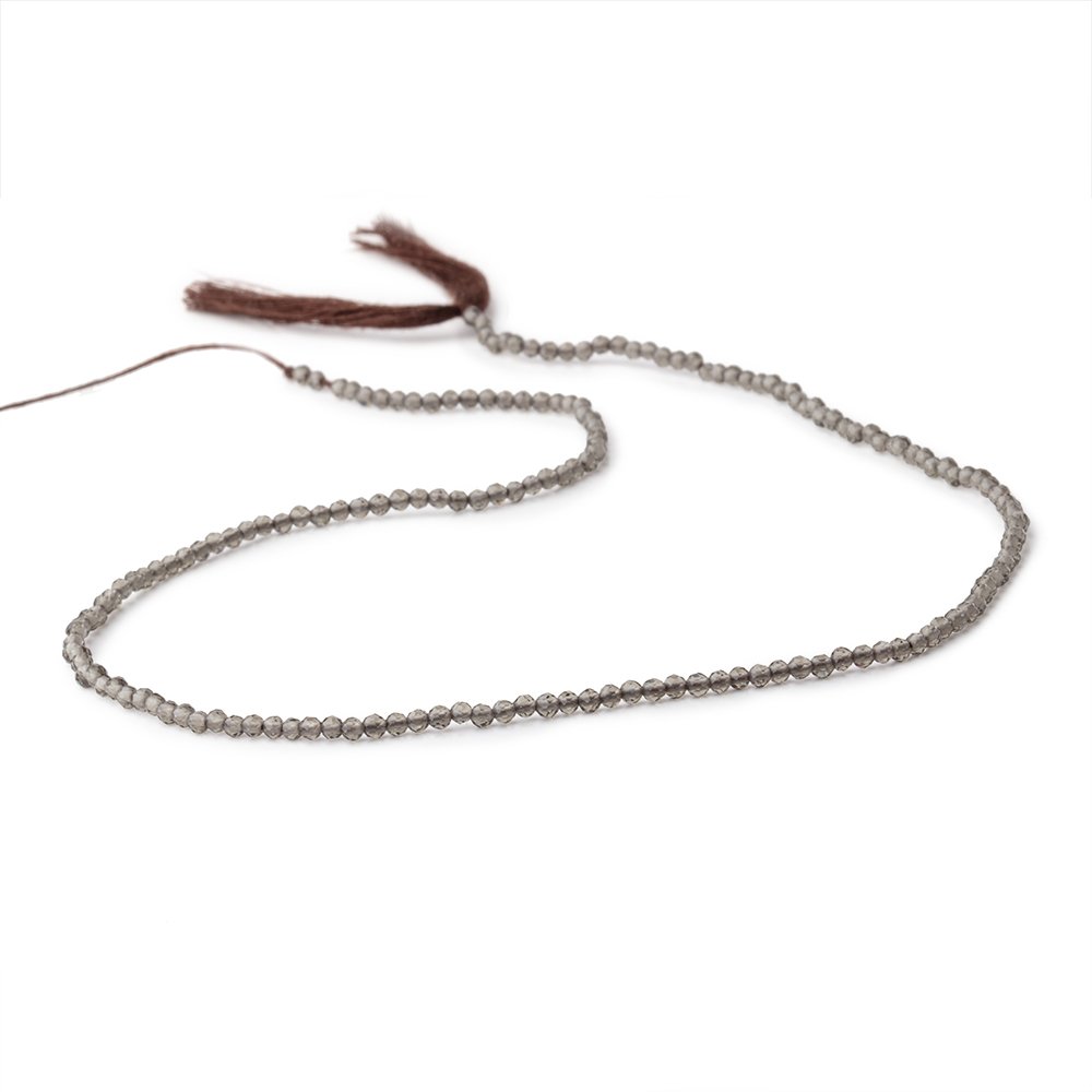 2mm Smoky Quartz Micro Faceted Round Beads 12.5 inch 170 pieces (ONLINE ORDER ONLY)