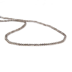 2mm Smoky Quartz micro-faceted rounds 13 inch 175 beads AAA (ONLINE ORDER ONLY)