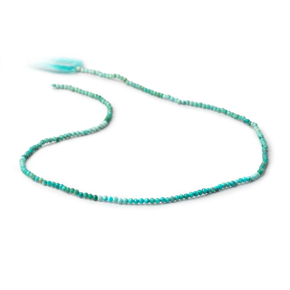 2mm Turquoise Micro Faceted Round Beads 12.5 inch 192 pieces (ONLINE ORDER ONLY)