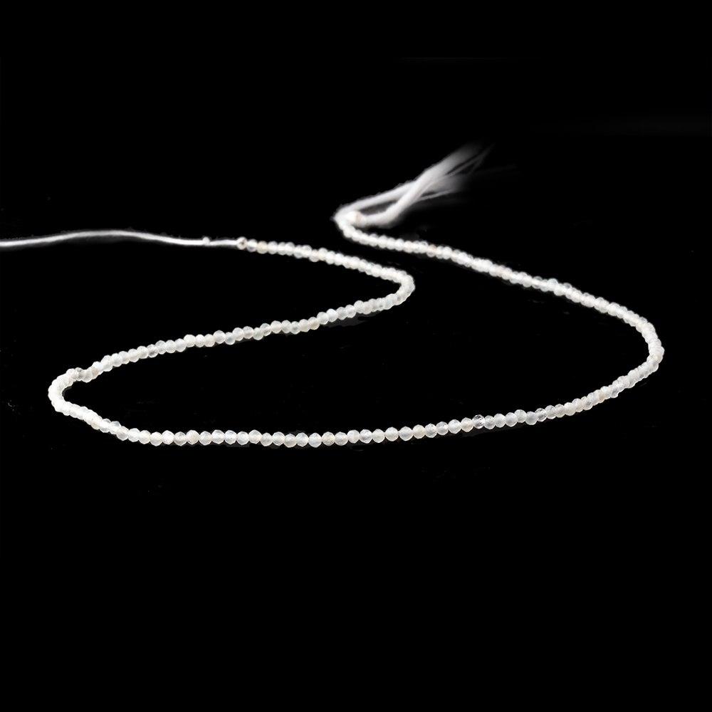 2mm White Moonstone micro faceted rondelle beads 12.5 inch 190 pieces (ONLINE ORDER ONLY)