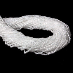 2mm White Topaz Micro Faceted Rondelle Beads 13 inch 220 pieces AAA Grade