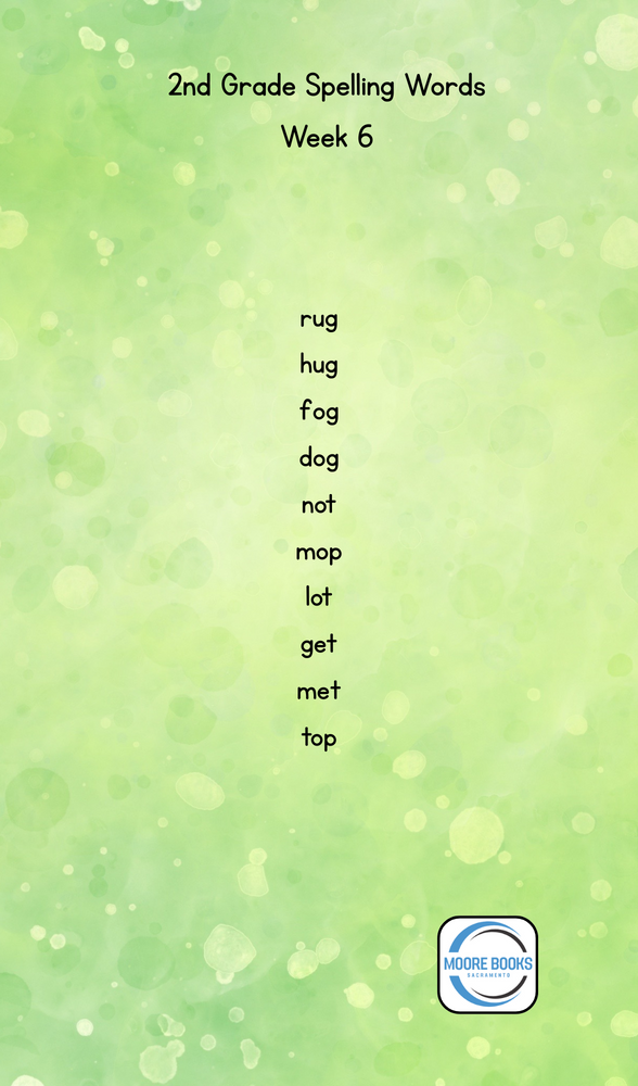 2nd Grade Spelling Lists - Printable! (ONLINE ORDER ONLY)