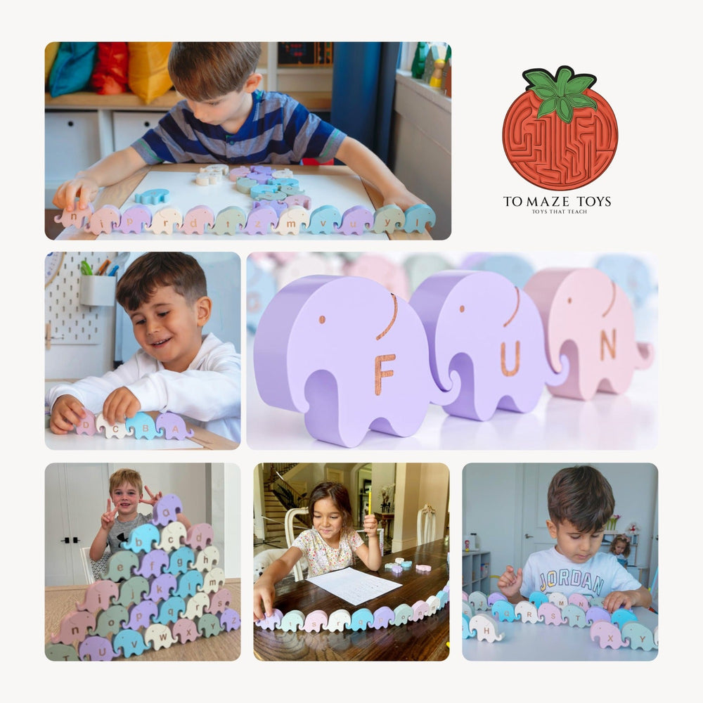 Tomaze Alphabet Elephants  (Online Order Only)
