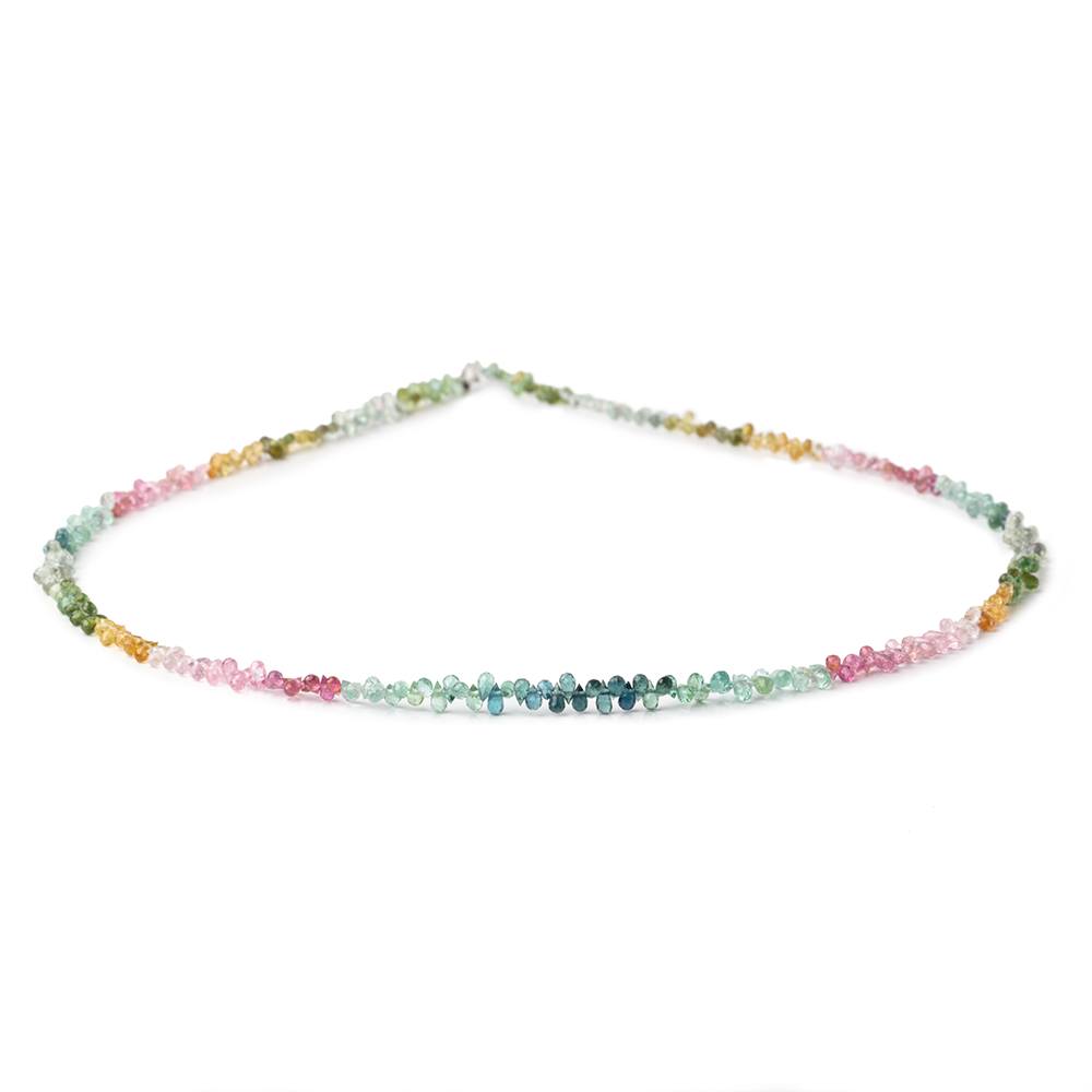 2x1.5-4x2mm Afghani Tourmaline Micro Faceted Tear Drop Beads 17 inch 342 pieces AAA (ONLINE ORDER ONLY)