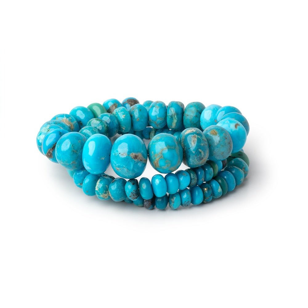 3-12mm Mongolian Turquoise Plain Rondelle 16 inch 106 Beads (ONLINE ORDER ONLY)
