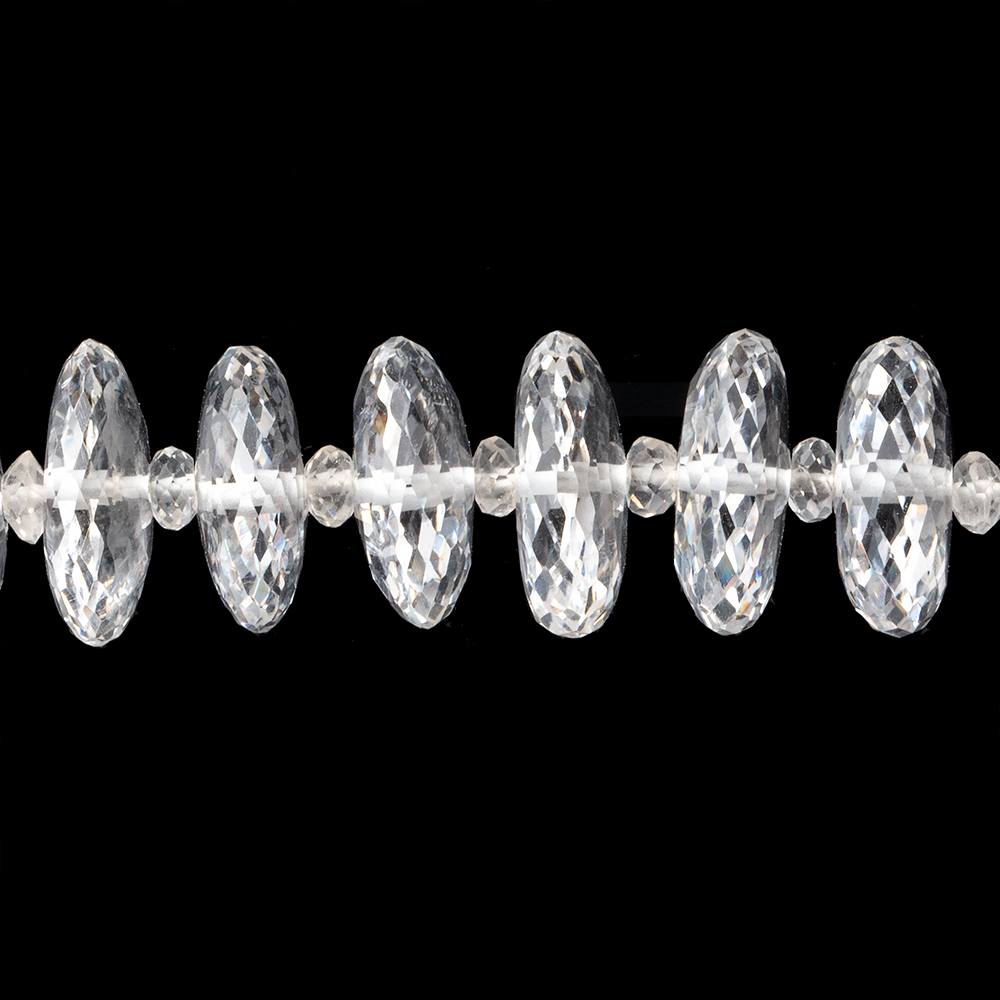 3-13.5mm Crystal Quartz German Faceted Rondelle Beads 16 inch 127 pieces AAA (ONLINE ORDER ONLY)