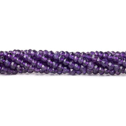 3-3.5mm Amethyst Faceted Rondelle Beads 13 inch 132 pieces (ONLINE ORDER ONLY)