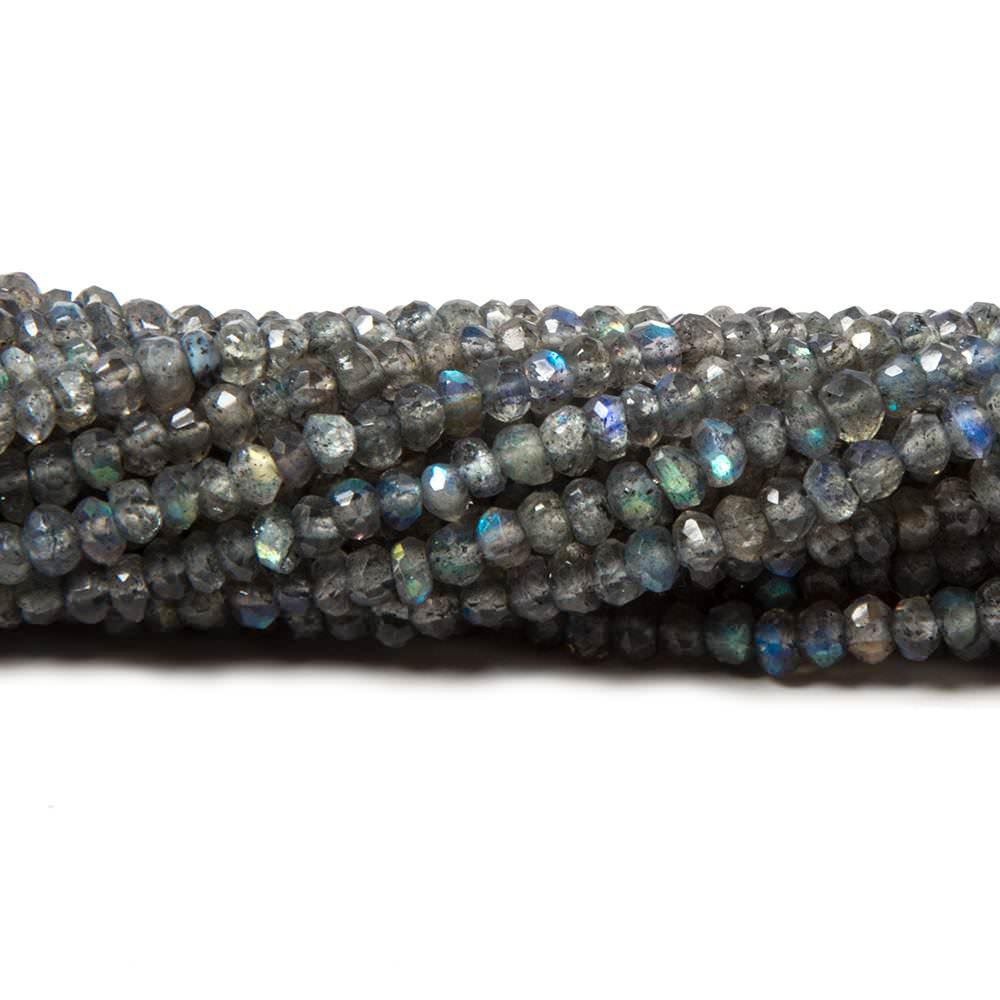 3mm Labradorite faceted rondelle Beads 13.5 inch 154 pieces (ONLINE ORDER ONLY)