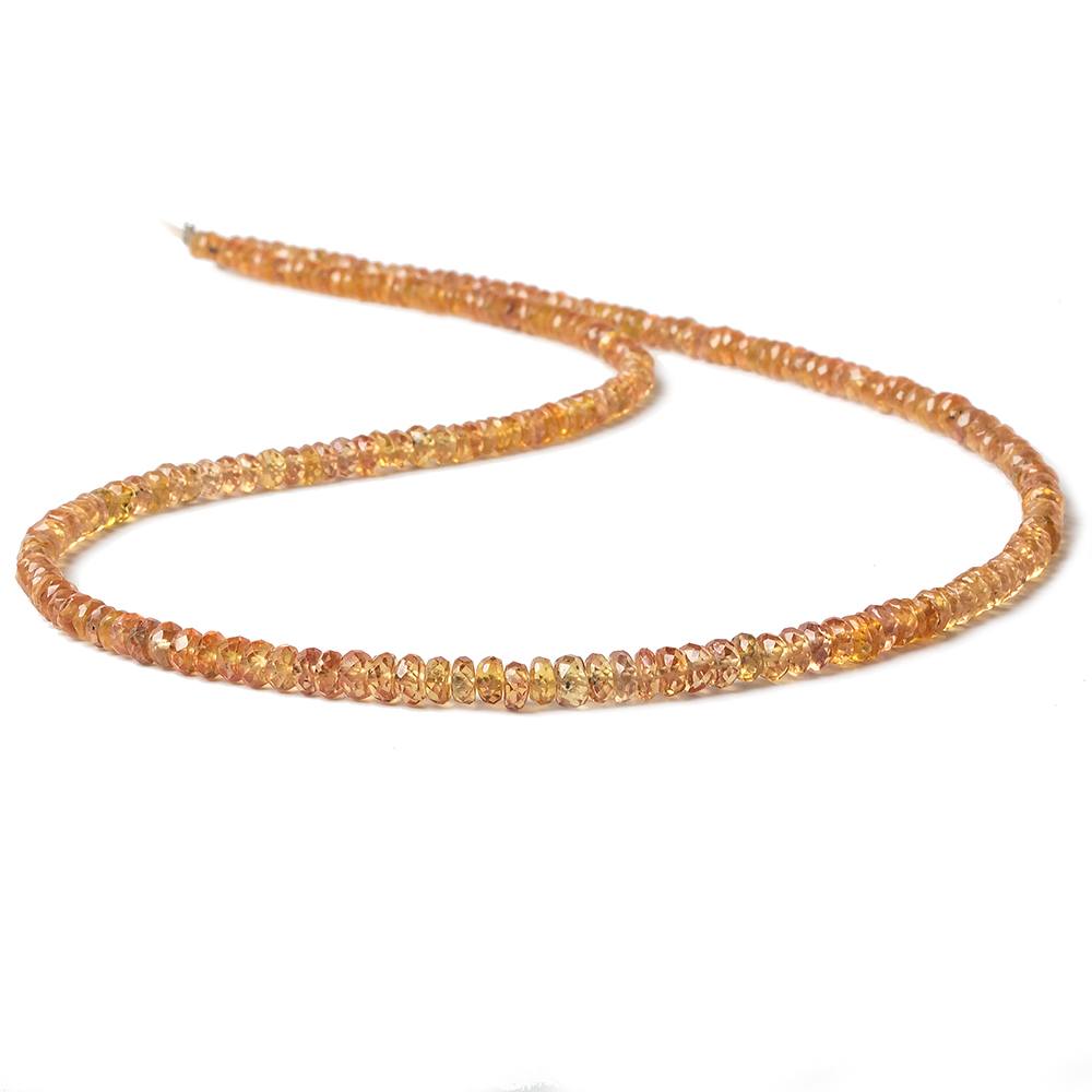 3-3.5mm Mandarin Orange Songea Sapphire Faceted Rondelle 16 inch 222 pcs (ONLINE ORDER ONLY)