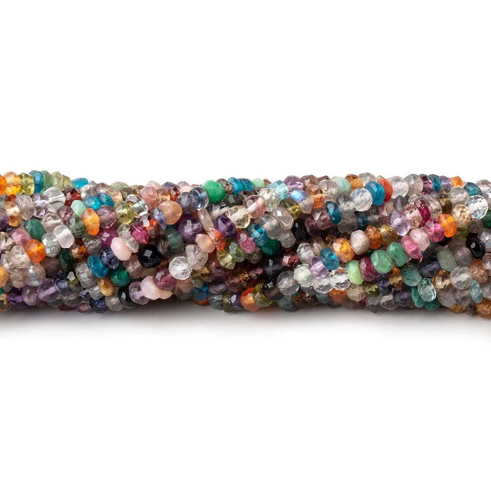 3-3.5mm Multi Gemstone Hand Faceted Rondelle Beads 13.75 inch (ONLINE ORDER ONLY)