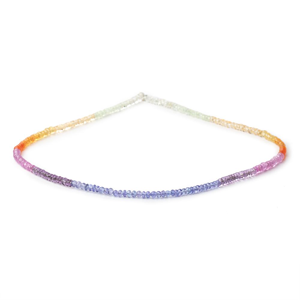 3-3.5mm Multi Gemstone Plain Rondelle 18 inch 221 Beads AAA (ONLINE ORDER ONLY)