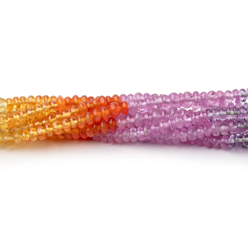 3-3.5mm Multi Gemstone Plain Rondelle 18 inch 221 Beads AAA (ONLINE ORDER ONLY)