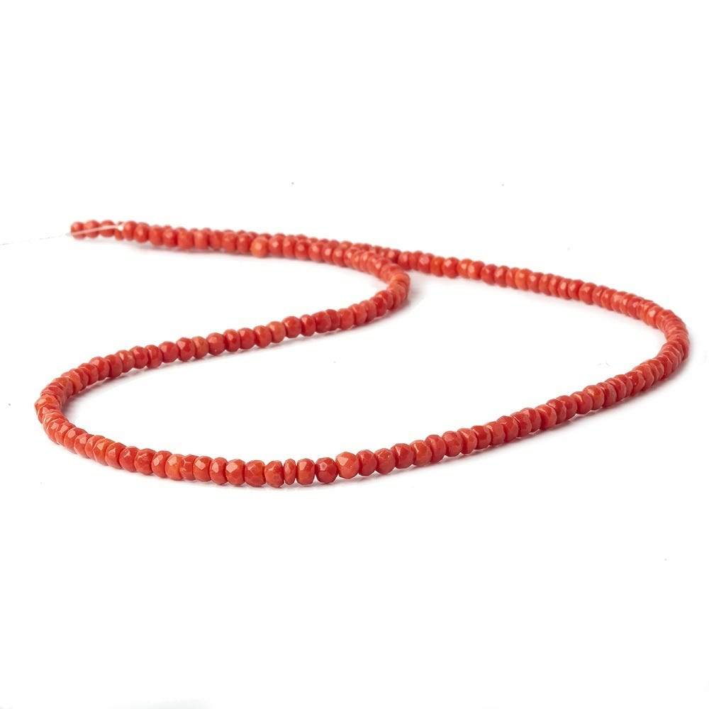 2.5-4.5mm Genuine Mediterranean Red Coral faceted rondelles   A grade (ONLINE ORDER ONLY)