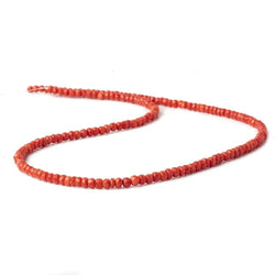 2.5-4.5mm Genuine Mediterranean Red Coral faceted rondelles   A grade (ONLINE ORDER ONLY)