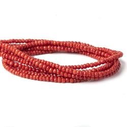 2.5-4.5mm Genuine Mediterranean Red Coral faceted rondelles   A grade (ONLINE ORDER ONLY)