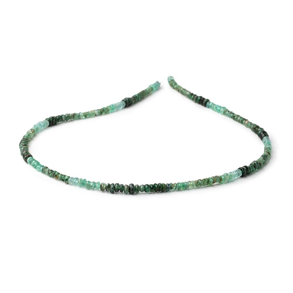 3-3.5mm Shaded Zambian Emerald Faceted Rondelle Beads 15 inch 200 pieces (ONLINE ORDER ONLY)