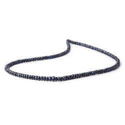 3-4.5mm Cambodian Blue Sapphire Faceted Rondelles 16 inch 180 Beads (ONLINE ORDER ONLY)