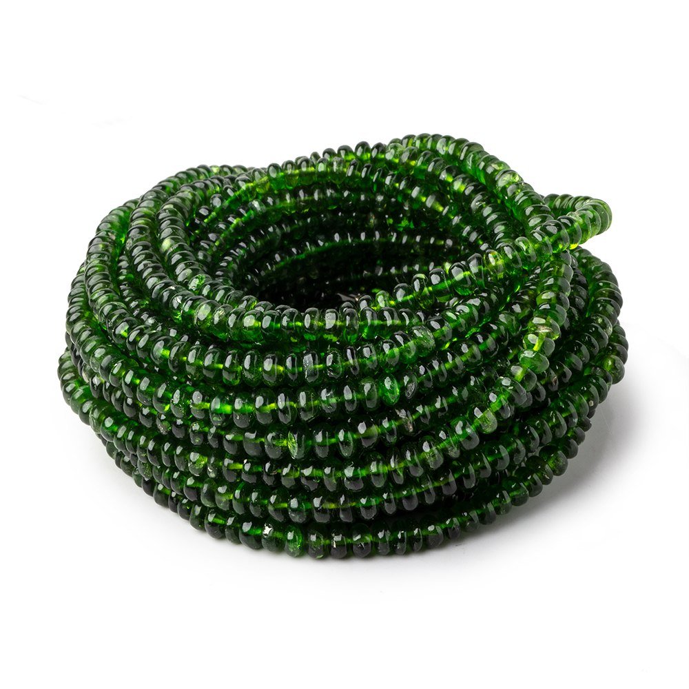 3-4.5mm Chrome Diopside Plain Rondelle Beads 18 inch 220 pieces (ONLINE ORDER ONLY)