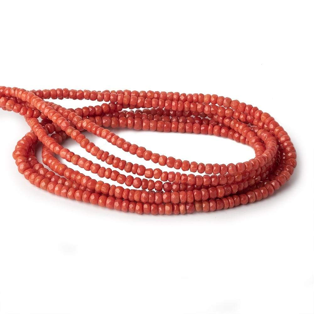 3.5-4.5mm Coral faceted rondelles 16 inch 170 pieces A (ONLINE ORDER ONLY)
