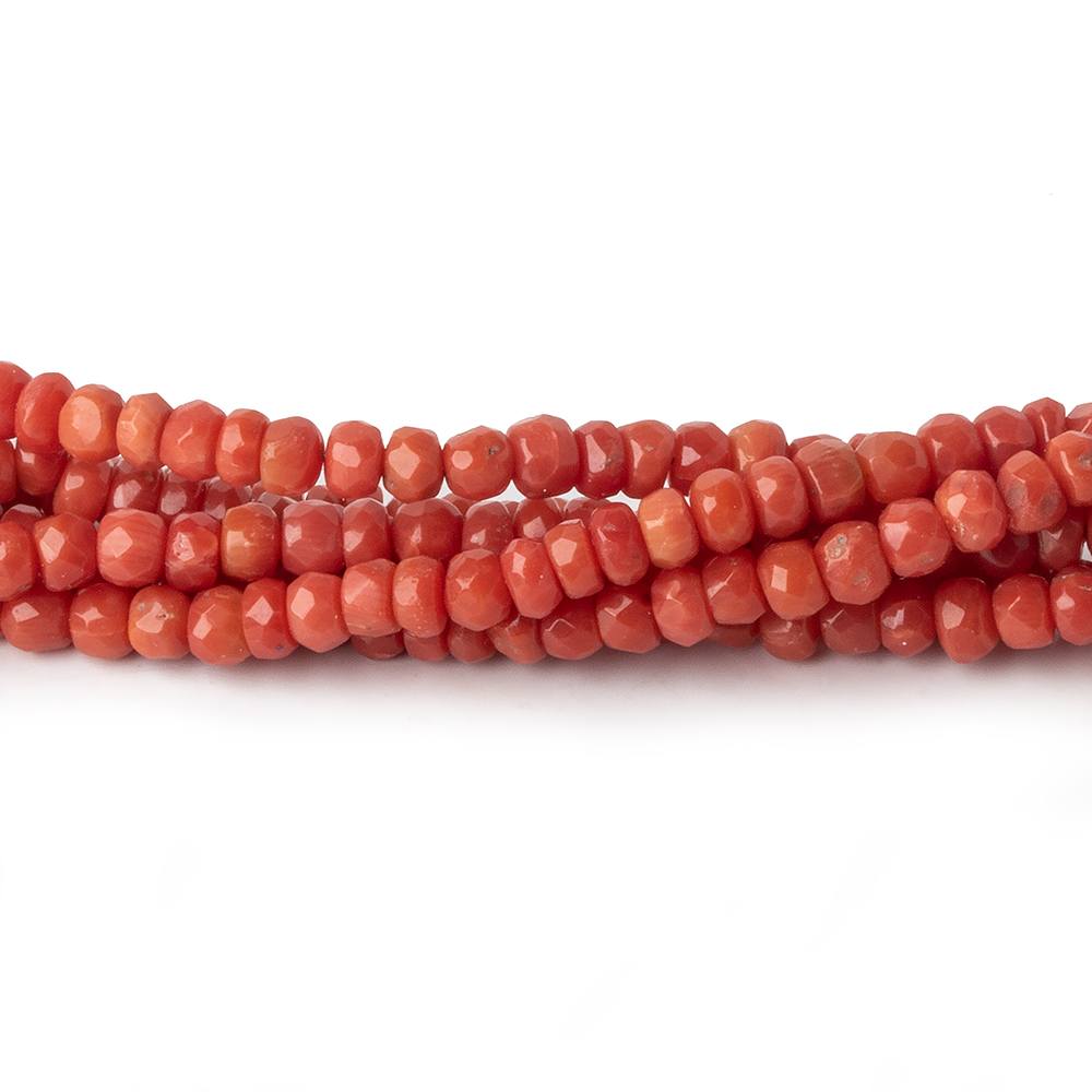3.5-4.5mm Coral faceted rondelles 16 inch 170 pieces A (ONLINE ORDER ONLY)