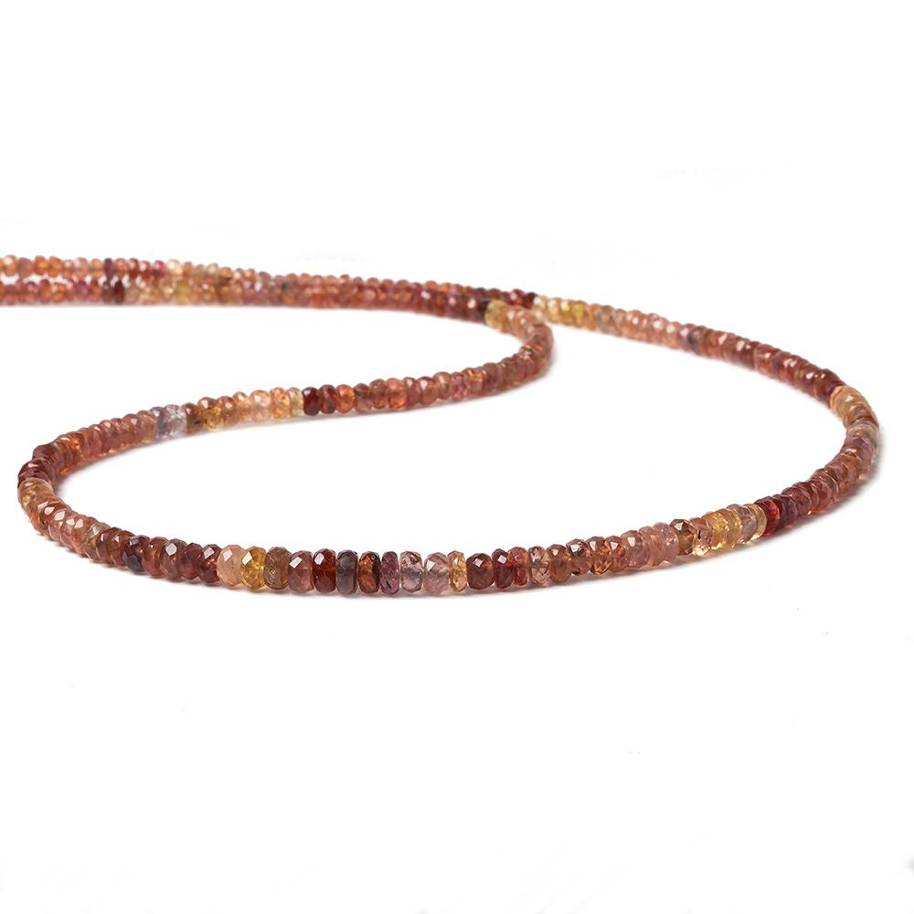 3-4.5mm Multi Color Sapphire faceted rondelles 18 inch 245 beads A Grade (ONLINE ORDER ONLY)