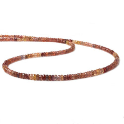 3-4.5mm Multi Color Sapphire faceted rondelles 18 inch 245 beads A Grade (ONLINE ORDER ONLY)