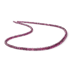 3-4.5mm Rhodolite Garnet Plain Rondelle Beads 18 inch 224 pieces (ONLINE ORDER ONLY)