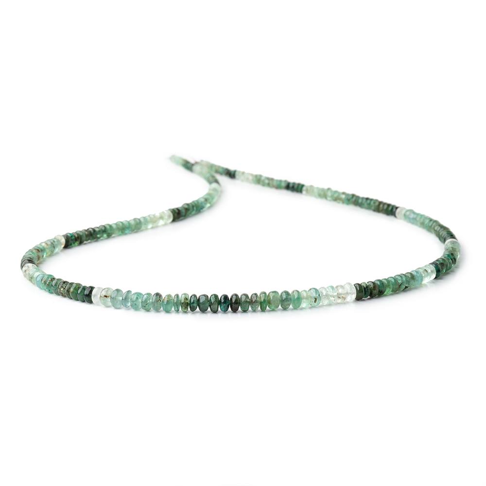 3-4.5mm Shaded Emerald Plain Rondelle Beads 18 inch 190 pieces (ONLINE ORDER ONLY)