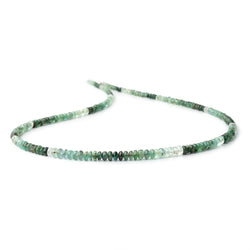 3-4.5mm Shaded Emerald Plain Rondelle Beads 18 inch 190 pieces (ONLINE ORDER ONLY)