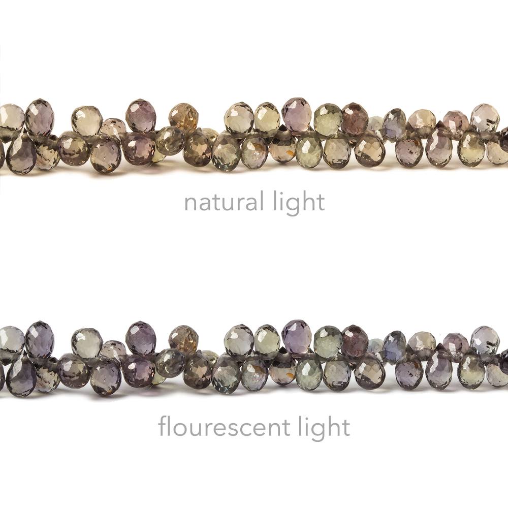 3-4mm Color Change Sapphire Petite Faceted Tear Drop Beads 10 inch 200 pieces (ONLINE ORDER ONLY)