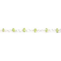 3-4mm Idocrase Silver plated Chain by the foot