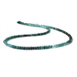 3-4mm Indicolite Blue Tourmaline plain rondelles 18 inch 210 beads AA (ONLINE ORDER ONLY)