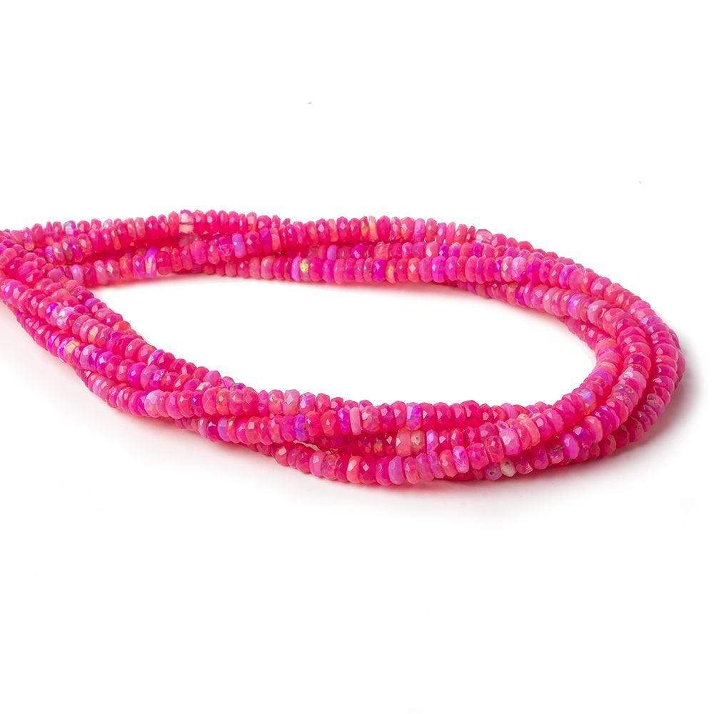 3-4mm Pink Opal Faceted Rondelles 17 inch 225 color treated beads AA (ONLINE ORDER ONLY)